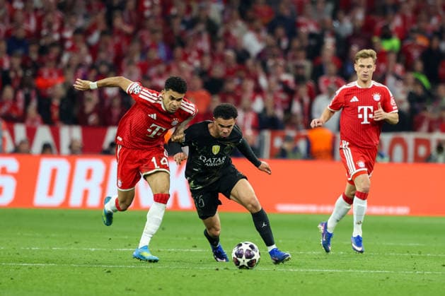 Luis Diaz FC Bayern Muenchen, 14 with Warren Zaire Emery Paris St Germain, 33 , and Joshua Kimmich FC Bayern Muenchen, 06 , GER, FC Bayern Muenchen vs Paris St Germain, Football, UEFA Champions League, semi-final, second leg, 2025 2026 season, 06 05 2026, GER, FC Bayern Muenchen vs Paris St Germain, Football, UEFA Champions League, semi-final, second leg, 2025 2026 season, 06 05 2026 Muenchen Copyright: xEibner-Pressefoto JennixMaulx EP_JML