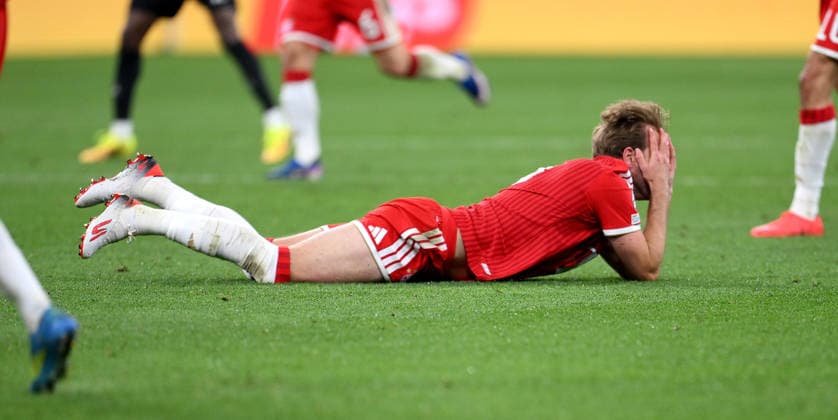 FOOTBALL CHAMPIONS LEAGUE SEASON 2025 2026 semi-final second leg 06 05 2026 FC Bayern Muenchen Paris Saint Germain Harry Kane FC Bayern Muenchen on the ground