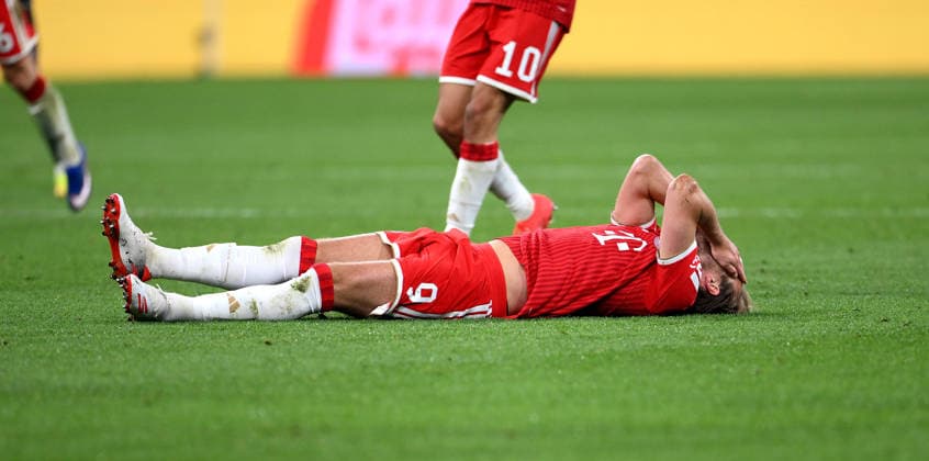 FOOTBALL CHAMPIONS LEAGUE SEASON 2025 2026 semi-final second leg 06 05 2026 FC Bayern Muenchen Paris Saint Germain Harry Kane FC Bayern Muenchen on the ground