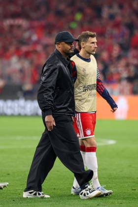 Vincent Kompany FC Bayern Muenchen, Head coach with Leon Goretzka FC Bayern Muenchen, 08 disappointed after the match, Emotions, GER, FC Bayern Muenchen vs Paris St Germain, Football, UEFA Champions League, Semi-final, second leg, 2025 2026 season, 06 05 2026, GER, FC Bayern Muenchen vs Paris St Germain, Football, UEFA Champions League, Semi-final, second leg, 2025 2026 season, 06 05 2026 Muenchen Copyright: xEibner-Pressefoto JennixMaulx EP_JML