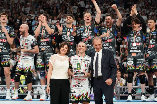 VOLLEY - Superlega Serie A - Playoff Scudetto - Final - Sir Susa Scai Perugia vs Cucine Lube Civitanova Sir Susa Scai Perugia and Cucine Lube Civitanova, Super League Championship Credem Banca 2025 2026, Race 3 of the Final of the Scudetto at the Palabarton Perugia, Italy, on May 06, 2026 during Playoff Scudetto - Final - Sir Susa Scai Perugia vs Cucine Lube Civitanova, Volleyball Italian Serie A Men Superleague match in Perugia, Italy, May 06 2026 Perugia Italy  Copyright: xIPAxSport ABACAx