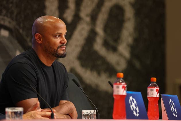 May 7, 2026, Munich, Bavaria, Germany: VINCENT KOMPANY of Bayern Munich during the post-game press conference, PK, Pressekonferenz after the UEFA Champions League 2025 26 Semi-final Leg 2 game between Bayern Munich and Paris Saint-Germain at the Allianz Arena in Munich, Germany. Game ended 1:1 and PSG won 6:5 on aggregate. Soccer 2026: Champions League: Bayern Munich 1-1 PSG  - ZUMAc179 20260507_zep_c179_002 Copyright: xMickaelxChavetx