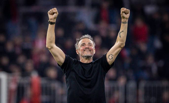 Munich, Germany 06th May 2026 Final jubilation Coach Luis Enrique PSG FC Bayern Munich Paris Saint Germain 06 05 2026