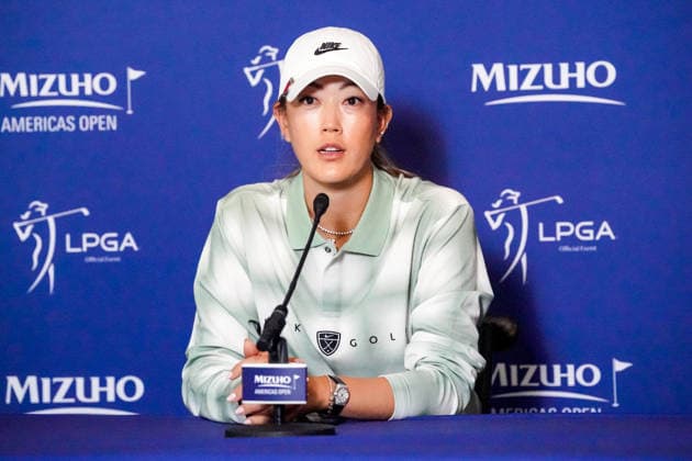 May 6, 2026, West Caldwell, New Jersey, USA: Michelle Wie West (USA) speaks to the media prior to the 2026 Mizuho Americas Open at Mountain Ridge Country Club. West Caldwell USA - ZUMAw109 20260506_fap_w109_023 Copyright: xDebbyxWongx