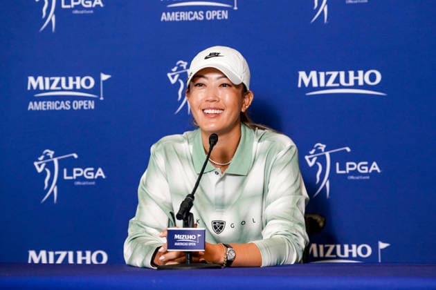 May 6, 2026, West Caldwell, New Jersey, USA: Michelle Wie West (USA) speaks to the media prior to the 2026 Mizuho Americas Open at Mountain Ridge Country Club. West Caldwell USA - ZUMAw109 20260506_fap_w109_024 Copyright: xDebbyxWongx