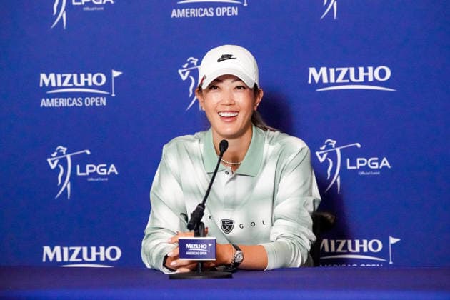 May 6, 2026, West Caldwell, New Jersey, USA: Michelle Wie West (USA) speaks to the media prior to the 2026 Mizuho Americas Open at Mountain Ridge Country Club. West Caldwell USA - ZUMAw109 20260506_fap_w109_025 Copyright: xDebbyxWongx