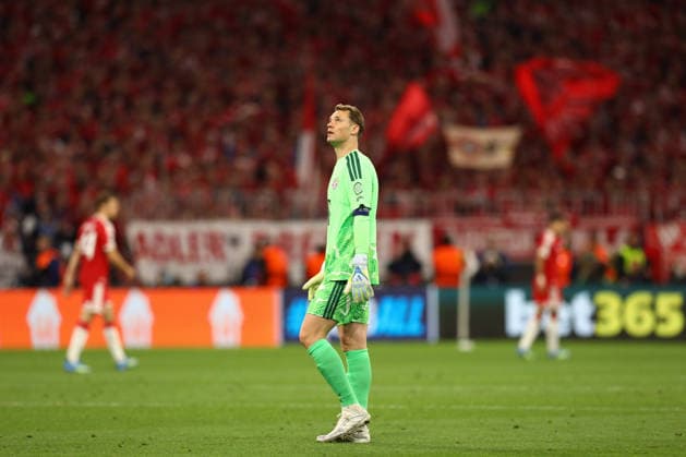 May 6, 2026, Munich, Bavaria, Germany: MANUEL NEUER of Bayern reacts in the UEFA Champions League 2025 26 Semi-final Leg 2 game between Bayern Munich and Paris Saint-Germain at the Allianz Arena in Munich, Germany. The game ended up in a 1:1 draw, and PSG won 6:5 on aggregate to advance to the Final. Munich Germany - ZUMAc179 20260506_zep_c179_084 Copyright: xMickaelxChavetx