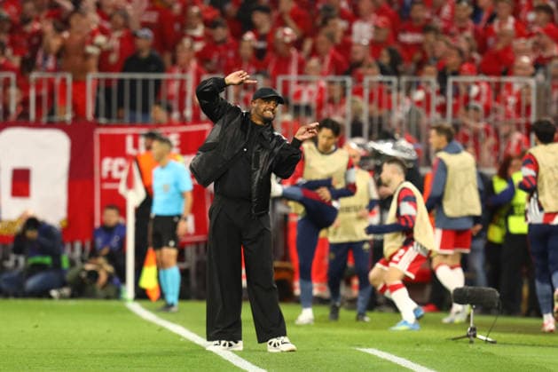 May 6, 2026, Munich, Bavaria, Germany: Head coach VINCENT KOMPANY of Bayern gestures from the touchline in the UEFA Champions League 2025 26 Semi-final Leg 2 game between Bayern Munich and Paris Saint-Germain at the Allianz Arena in Munich, Germany. The game ended up in a 1:1 draw, and PSG won 6:5 on aggregate to advance to the Final. Munich Germany - ZUMAc179 20260506_zep_c179_089 Copyright: xMickaelxChavetx