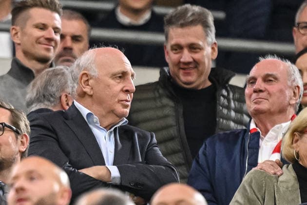 Dieter and Uli Hoeneß FC Bayern München Looks on during the UEFA Champions League 2025 26 Semi Final Second Leg match between FC Bayern München and Paris Saint Germain at Football Arena Munich on May 6, 2026 in Munich, Germany Photo by Harry Langer DeFodi Images