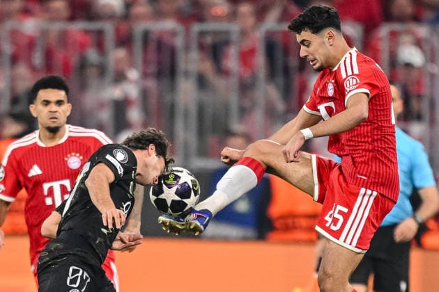 Joao Neves Paris Saint Germain FC and Aleksandar PavloviÄ‡ FC Bayern München battle for the ball during the UEFA Champions League 2025 26 Semi Final Second Leg match between FC Bayern München and Paris Saint Germain at Football Arena Munich on May 6, 2026 in Munich, Germany Photo by Harry Langer DeFodi Images
