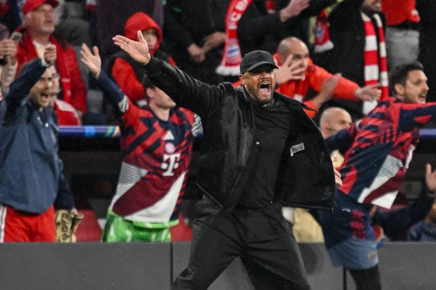 Coach Vincent Kompany FC Bayern Munich gestures during the UEFA Champions League 2025 26 Semi Final Second Leg match between FC Bayern Munich and Paris Saint Germain at Football Arena Munich on May 6, 2026 in Munich, Germany Photo by Harry Langer DeFodi Images
