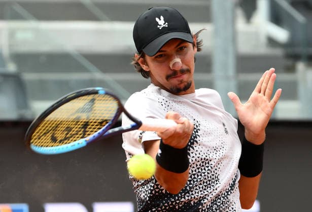 May 7, 2026, Rome: Alexei Popyrin of Australia in action during his men s singles match against Matteo Berrettini of Italy (not pictured) at the Italian Open tennis tournament in Rome, Italy, 07 May 2026. ANSA ETTORE FERRARI Italian Open Tennis Tournament  - ZUMAa110 20260507_zaf_a110_012 Copyright: xEttorexFerrarix