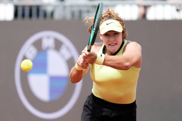 Mirra Andreeva of Russia during the match against Antonia Ruzic of Croatia at the Internazionali BNL d Italia 2026 tennis tournament at Foro Italico in Rome (Italy) on May, 7, 2026. AntoniettaxBaldassarre