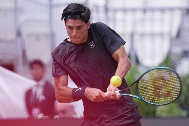 Federico Cina (ITA) during the match between Federico Cina (ITA) vs Alexander Blockx (BEL) at the Italian Open in Rome, Thursday, May 7, 2026. (Alfredo Falcone LaPresse)  Copyright: xAlfredoxFalcone LaPressex