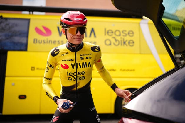 Denmark’s Jonas Vingegaard Hansen of Team Visma Lease A Bike before training session in Sunny Beach, Thursday, May 7, 2026. - cycling.(Photo Massimo Paolone LaPresse)  Copyright: xMassimoxPaolone LaPressex