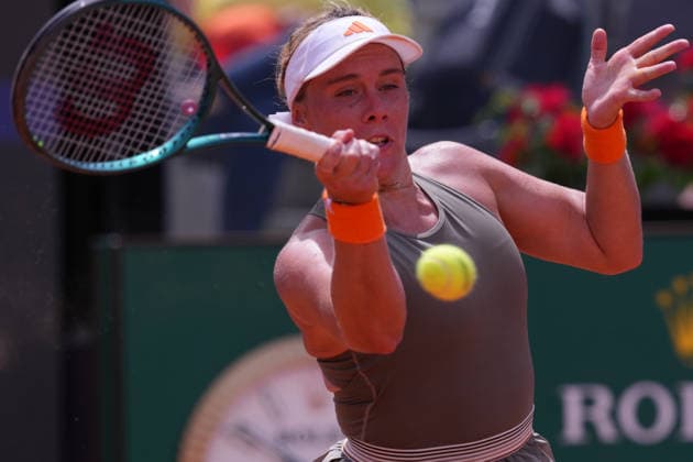 Leolia Jeanjean (FRA) during the match between Jasmine Paolini (ITA) vs Leolia Jeanjean (FRA) at the Italian Open in Rome, Thursday, May 7, 2026. (Alfredo Falcone LaPresse)  Copyright: xAlfredoxFalcone LaPressex