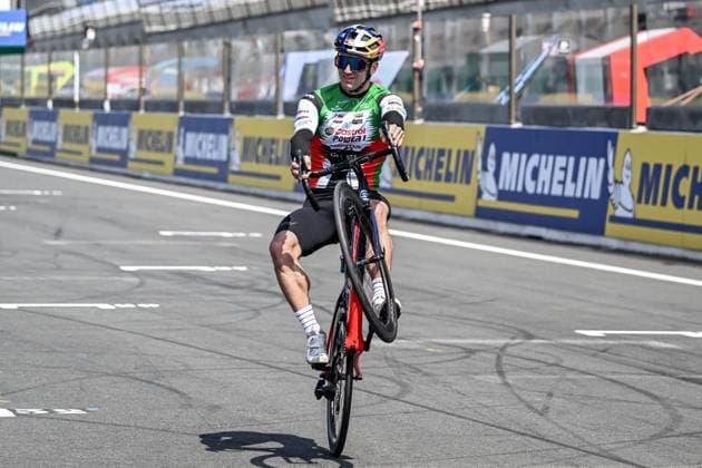 MotoGP Cycling Challenge PHOTOPQR OUEST FRANCE Martin ROCHE ; Le Mans ; 07 05 2026 ; Ce jeudi 07 mai 2026 , le motoGP Cycling challenge lors du Michelin Grand Prix de France moto ( MotoGP Moto GP ) sur le circuit Bugatti du Mans ( Le Mans Sarthe Pays de la Loire ) Le courreur cycliste de la Red Bull-Bora-Hansgrohe Primož Roglic Primoz Roglic était invité tout comme l ex coureur cycliste Mark Cavendish , pour participer au MotoGP Cycling Challenge aux côtés de pilote de MotoGP comme Jorge Martin ( Aprilia Racing ) , Alex Rins ( Monster Energy Yamaha MotoGP ) , Johann Zarco ( n05 Castrol Honda LCR ), Jack Miller ( Prima Pramac Yamaha MotoGP ) ici Le pilote de moto GP Johann Zarco ( n05 Castrol Honda LCR ) ex vainqueur du GP France 2025 fait le show à vélo Photographe : Martin ROCHE Ouest-France MotoGP cycling challenge at Le Mans in May 7, 2026 Le Mans FRANCE France  Copyright: xPHOTOPQR OUESTxFRANCE MAXPPPxMartinxROCHEx 20260507OFR2883 20260507OFR2883