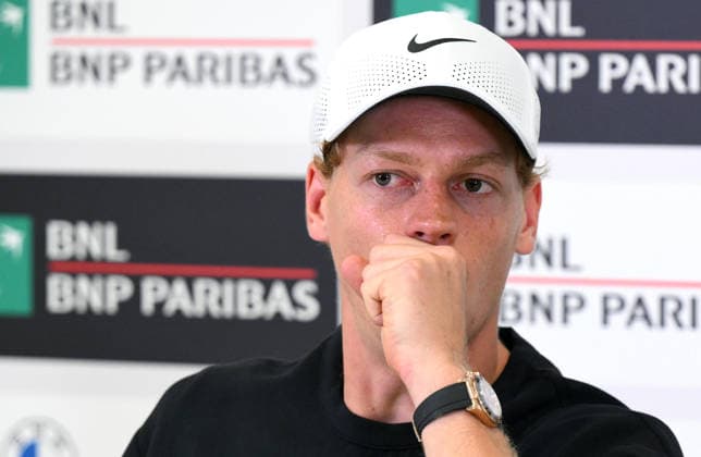 May 7, 2026, Rome, ITALY: Jannik Sinner of Italy attends a press conference, PK, Pressekonferenz at the Italian Open tennis tournament in Rome, Italy, 07 May 2026. ANSA ETTORE FERRARI Italian Open Tennis Tournament  - ZUMAa110 20260507_zaf_a110_032 Copyright: xEttorexFerrarix
