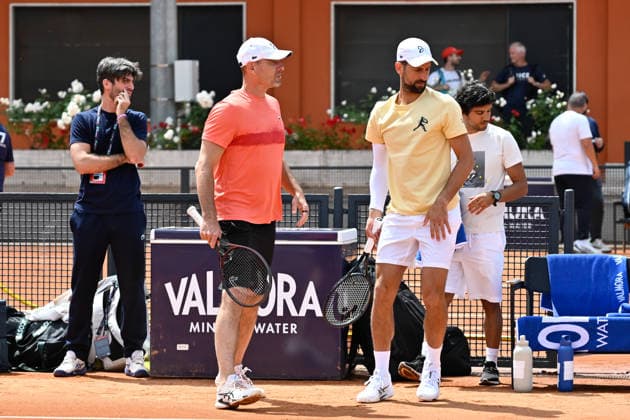 Foto IPP Cavaliere Emiliano. Roma 07 05 2026. Tennis Internazionali d Italia 2026. Nella foto: Novak Djokovic in allenamento. Italy Photo Press - World Copyright italy ITALY  Copyright: xR4924_italyphotopressx
