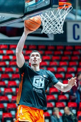 Chemnitz, Germany 07 May 2026 1 BBL 2025 2026 Sp 33 Niners Chemnitz vs Skyliners Frankfurt In the picture Yordan Minchev 99 throwing in Copyright: xFotostandx xNachtigallx