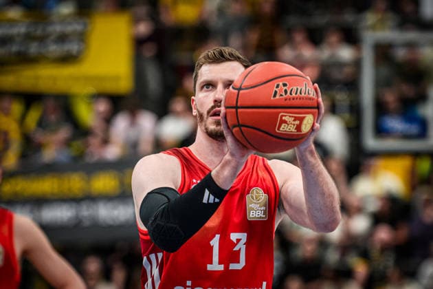 Andreas Obst FC Bayern Basketball, 13 Free Throw GER, MHP Riesen Ludwigsburg vs FC Bayern Muenchen Basketball, Basketball Bundesliga, easycredit BBL, 33 Matchday, Season 2025 2026, 07 05 2026 GER, MHP Riesen Ludwigsburg vs FC Bayern Muenchen Basketball, Basketball Bundesliga, easycredit BBL, 33 Matchday, Season 2025 2026, 07 05 2026 Ludwigsburg Copyright: xSandyxDinkelackerx EP_SDR