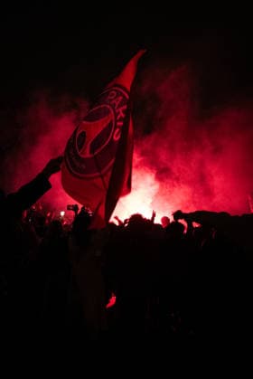 Paris Saint-Germain Qualify For The Final, Fans Celebrate In Paris Supporters of Paris Saint-Germain celebrate the club s qualification for the Champions League final at Place de la Republique in Paris, France, on May 6. The celebrations follow the semifinal match against Bayern Munich. paris France  Copyright: xGiuliaxMoricix originalFilename:morici-notitle260507_npd2P.jpg