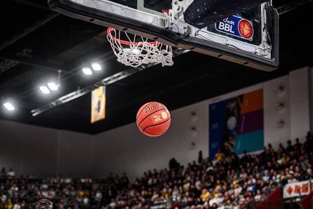 Feature, Symbol Basketball, BBL, Matchball, Basket, Net, MHP Arena GER, MHP Riesen Ludwigsburg vs FC Bayern Muenchen Basketball, Basketball Bundesliga, easycredit BBL, 33 Matchday, Season 2025 2026, 07 05 2026 GER, MHP Riesen Ludwigsburg vs FC Bayern Muenchen Basketball, Basketball Bundesliga, easycredit BBL, 33 Matchday, Season 2025 2026, 07 05 2026 Ludwigsburg Copyright: xSandyxDinkelackerx EP_SDR