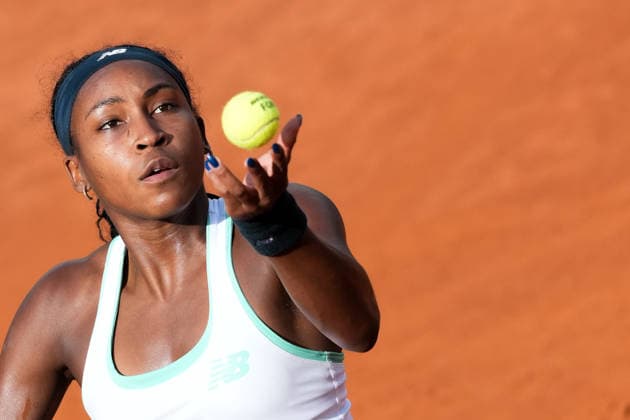 Coco Gauff of United States serves during the match against Tereza Valentova of Czech Republic at the Internazionali BNL d Italia 2026 tennis tournament at Foro Italico in Rome (Italy) on May, 7, 2026. AntoniettaxBaldassarre