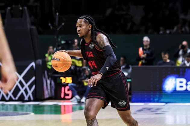 May 7, 2026, Badalona, Barcelona, Spain: Speedy Smith of Rytas Vilnius in action during the Final Four Basketball Champions League Semi Finals basketball match played between Rytas Vilnius and La Laguna Tenerife at Palau Olimpic Badalona on May 07, 2026 in Badalona, Barcelona, Spain. Badalona Spain - ZUMAa181 20260507_zaa_a181_021 Copyright: xJavierxBorregox
