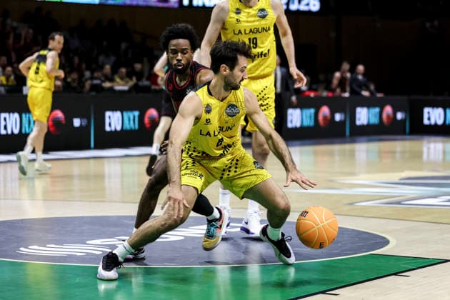 May 7, 2026, Badalona, Barcelona, Spain: Bruno Fitipaldo of La Laguna Tenerife in action during the Final Four Basketball Champions League Semi Finals basketball match played between Rytas Vilnius and La Laguna Tenerife at Palau Olimpic Badalona on May 07, 2026 in Badalona, Barcelona, Spain. Badalona Spain - ZUMAa181 20260507_zaa_a181_023 Copyright: xJavierxBorregox