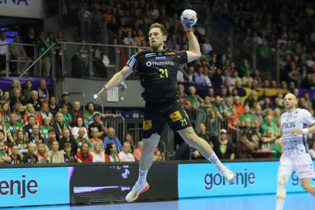 07 05 2026, xtgx, Handball, EHF Champions League 1 4 Final, SC Magdeburg Pick Szeged v l Albin Lagergren Magdeburg, 21 throws goal, goal scorer, scores goal, scores the goal Magdeburg