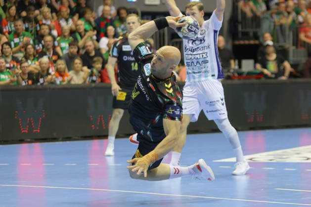 07 05 2026, xtgx, Handball, EHF Champions League 1 4 Final, SC Magdeburg Pick Szeged v l Oscar Bergendahl Magdeburg, 54 throws goal, goal scorer, scores goal, scores the goal Magdeburg