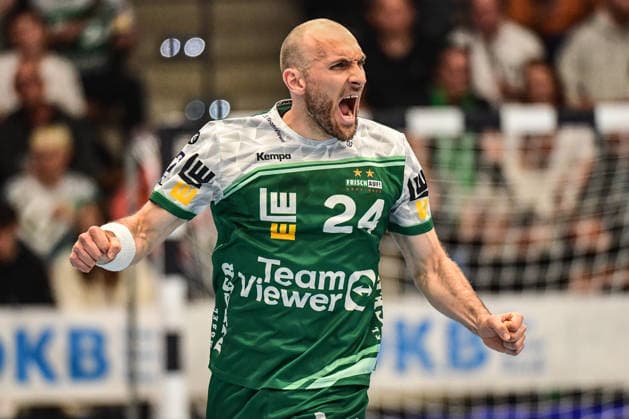 DAIKIN HBL Bundesliga Frisch Auf Göppingen HSG Wetzlar Göppingen, 07 05 2026 Marcel Schiller Frisch Auf Göppingen, 24 cheers after the goal Göppingen, 07 05 2026 31 Matchday of the DAIKIN Handball Bundesliga, Frisch Auf Göppingen HSG Wetzlar, EWS Arena, Göppingen Copyright: xBEAUTIFULxSPORTS Märklx