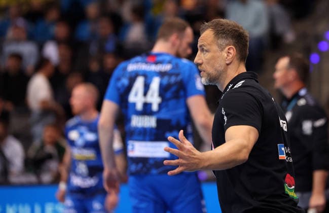 07 05 2026, Germany, Stuttgart, DAIKIN HBL Handball Bundesliga season 2025 2026, TVB Stuttgart vs Rhein Neckar Löwen, RNL coach Maik Machulla