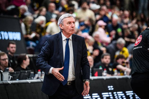 Svetislav Pesic FC Bayern Basketball, Head Coach GER, MHP Riesen Ludwigsburg vs FC Bayern Muenchen Basketball, Basketball Bundesliga, easycredit BBL, 33 Matchday, Season 2025 2026, 07 05 2026 GER, MHP Riesen Ludwigsburg vs FC Bayern Muenchen Basketball, Basketball Bundesliga, easycredit BBL, 33 Matchday, Season 2025 2026, 07 05 2026 Ludwigsburg Copyright: xSandyxDinkelackerx EP_SDR