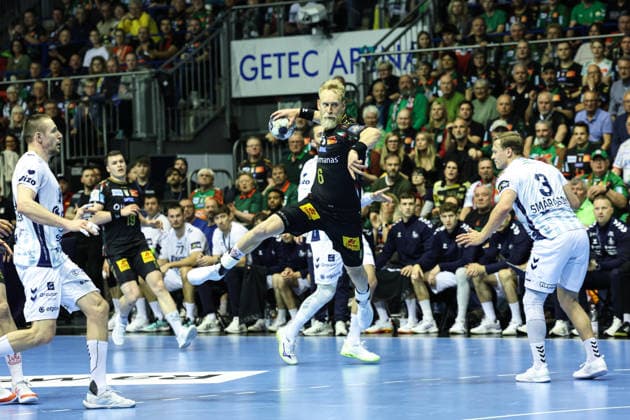 Matthias Musche SC Magdeburg,6 Quarterfinals Handball Machineseeker Champions League Season 2025 2026 SC Magdeburg vs SC Pick Szeged at the GETEC Arena in Magdeburg Action,Handball,Germany,07 05 2026