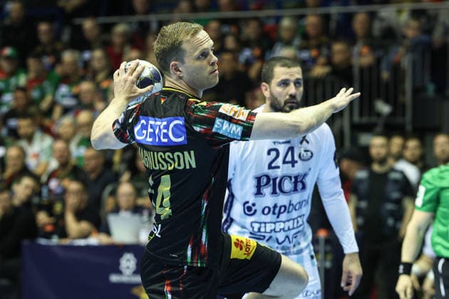 Omar Ingi Magnusson SC Magdeburg,14 Quarterfinals Handball Machineseeker Champions League Season 2025 2026 SC Magdeburg vs SC Pick Szeged at the GETEC Arena in Magdeburg Action,Handball,Germany,07 05 2026