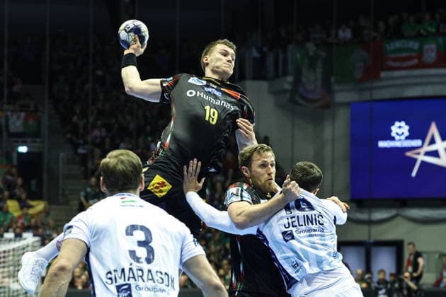 Elvar Örn Jonsson SC Magdeburg,19 Quarterfinals Handball Machineseeker Champions League Season 2025 2026 SC Magdeburg vs SC Pick Szeged at the GETEC Arena in Magdeburg Action,Handball,Germany,07 05 2026