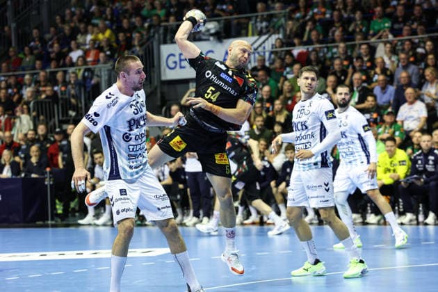 Oscar Bergendahl SC Magdeburg,54 Quarterfinals Handball Machineseeker Champions League Season 2025 2026 SC Magdeburg vs SC Pick Szeged at the GETEC Arena in Magdeburg Action,Handball,Germany,07 05 2026