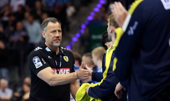 07 05 2026, Germany, Stuttgart, DAIKIN HBL Handball Bundesliga season 2025 2026, TVB Stuttgart vs Rhein Neckar Löwen, RNL coach Maik Machulla