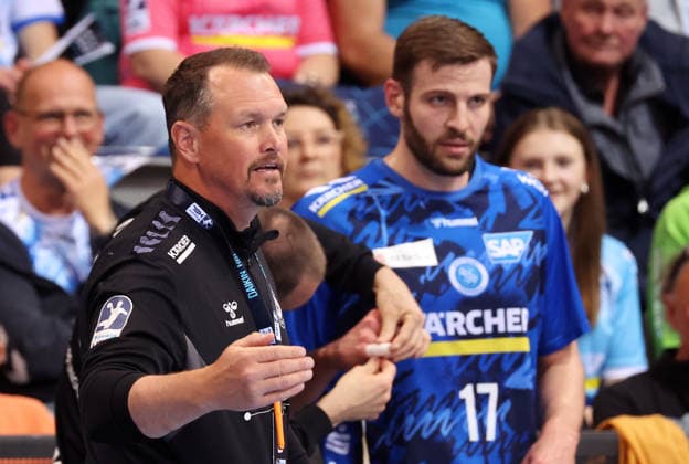 07 05 2026, Germany, Stuttgart, DAIKIN HBL Handball Bundesliga season 2025 2026, TVB Stuttgart vs Rhein Neckar Löwen, TVB coach Misha Kaufmann