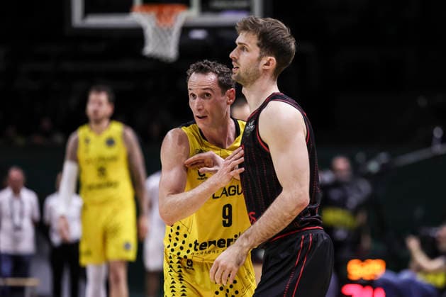 May 7, 2026, Badalona, Barcelona, Spain: Marcelinho Huertas of La Laguna Tenerife fights for position during the Final Four Basketball Champions League Semi Finals basketball match played between Rytas Vilnius and La Laguna Tenerife at Palau Olimpic Badalona on May 07, 2026 in Badalona, Barcelona, Spain. Badalona Spain - ZUMAa181 20260507_zaa_a181_033 Copyright: xJavierxBorregox