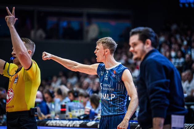 easycredit BBL Basketball Bundesliga 2025 2026 33 Matchday 07 05 2026 Science City Jena vs MLP Academics Heidelberg Niklas Würzner Heidelberg , Jubel Sparkassen Arena