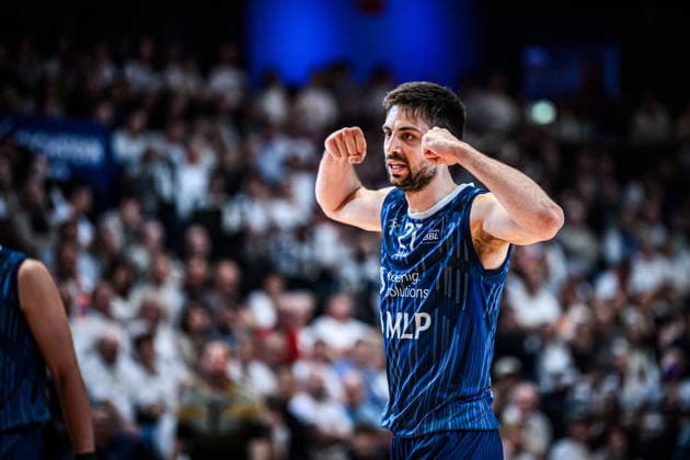 easycredit BBL Basketball Bundesliga 2025 2026 33 Matchday 07 05 2026 Science City Jena vs MLP Academics Heidelberg Mateo Seric Heidelberg, portrait, cheers, clenches arms Sparkassen Arena