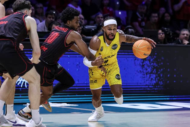 May 7, 2026, Badalona, Barcelona, Spain: Patty Mills of La Laguna Tenerife in action during the Final Four Basketball Champions League Semi Finals basketball match played between Rytas Vilnius and La Laguna Tenerife at Palau Olimpic Badalona on May 07, 2026 in Badalona, Barcelona, Spain. Badalona Spain - ZUMAa181 20260507_zaa_a181_040 Copyright: xJavierxBorregox