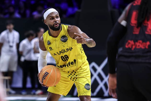 May 7, 2026, Badalona, Barcelona, Spain: Patty Mills of La Laguna Tenerife in action during the Final Four Basketball Champions League Semi Finals basketball match played between Rytas Vilnius and La Laguna Tenerife at Palau Olimpic Badalona on May 07, 2026 in Badalona, Barcelona, Spain. Badalona Spain - ZUMAa181 20260507_zaa_a181_042 Copyright: xJavierxBorregox