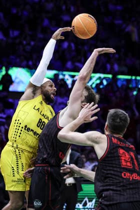 May 7, 2026, Badalona, Barcelona, Spain: Patty Mills of La Laguna Tenerife in action during the Final Four Basketball Champions League Semi Finals basketball match played between Rytas Vilnius and La Laguna Tenerife at Palau Olimpic Badalona on May 07, 2026 in Badalona, Barcelona, Spain. Badalona Spain - ZUMAa181 20260507_zaa_a181_043 Copyright: xJavierxBorregox
