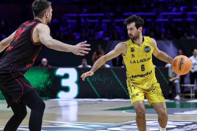 May 7, 2026, Badalona, Barcelona, Spain: Bruno Fitipaldo of La Laguna Tenerife in action during the Final Four Basketball Champions League Semi Finals basketball match played between Rytas Vilnius and La Laguna Tenerife at Palau Olimpic Badalona on May 07, 2026 in Badalona, Barcelona, Spain. Badalona Spain - ZUMAa181 20260507_zaa_a181_048 Copyright: xJavierxBorregox