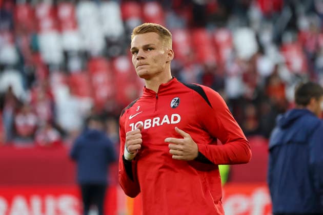 Philipp Lienhart SC Freiburg, 03 warming up before the start of the match , Germany, Football, UEFA Europa League, semi-final, 2025 2026, SC Freiburg vs Sporting Braga, 07 05 2026, Freiburg im Breisgau Europa Park Stadium Germany Copyright: xGrantxHubbsx