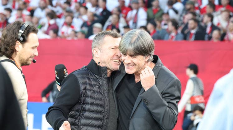 07 05 2026, xrekx, Football UEFA Europa League, SC Freiburg Sporting Braga v l Lothar Matthäus Joachim Löw Loew DFL DFB REGULATIONS PROHIBIT ANY USE OF PHOTOGRAPHS as IMAGE SEQUENCES and or QUASI VIDEO Freiburg